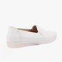 Fleet & Foster SHIRLEY Womens Shoes White side view showcasing casual leather design and slip-on style.