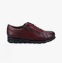 Fleet & Foster POLPERRO Lace Womens Shoes Bordeaux side view showcasing the leather upper and lace-up design.