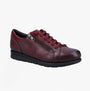 Fleet & Foster POLPERRO Lace Womens Shoes Bordeaux side view showcasing leather upper and lace-up design.