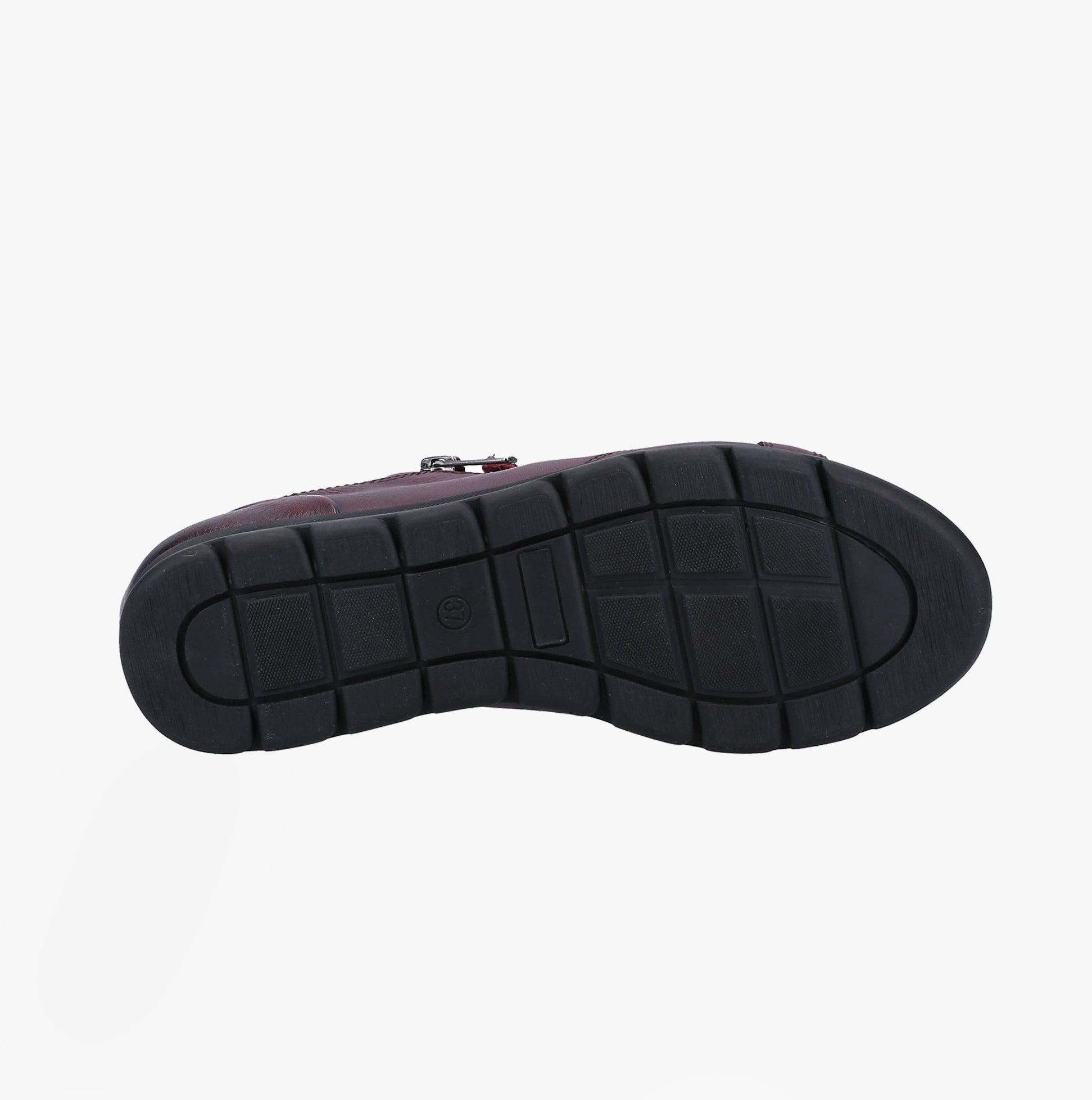 Fleet & Foster POLPERRO Lace Womens Shoes Bordeaux bottom view showing the TPR sole and grip details.