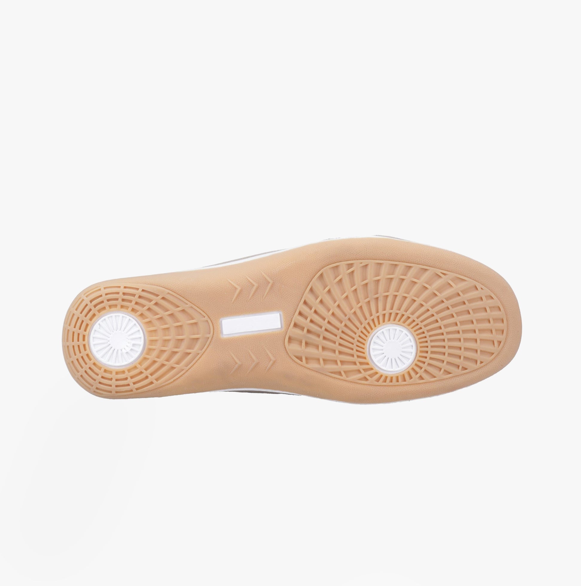 Fleet & Foster PAMELA Womens Shoes Taupe bottom view with rubber sole detailing and grip pattern.
