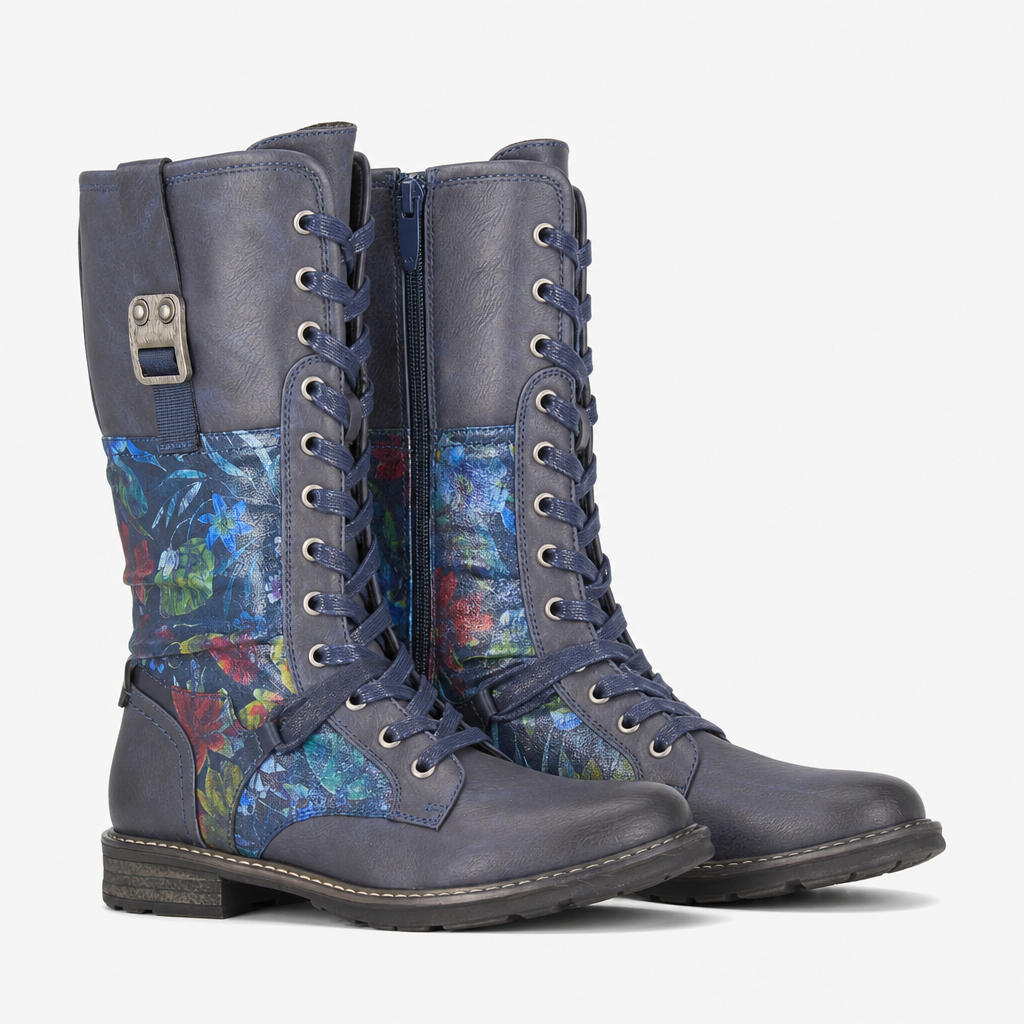 Cipriata ABELA Womens Tall Boots Navy/Floral