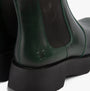 Fly London MEDI789FLY Womens Boots Petrol back detail view showcasing leather and elasticated side panel.
