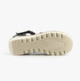 Fly London YUDD236FLY Womens Sandals Black bottom view with rubber sole and textured tread pattern.