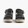 Fly London YUDD236FLY Womens Sandals Black front view showcasing leather upper and wedge heel design.