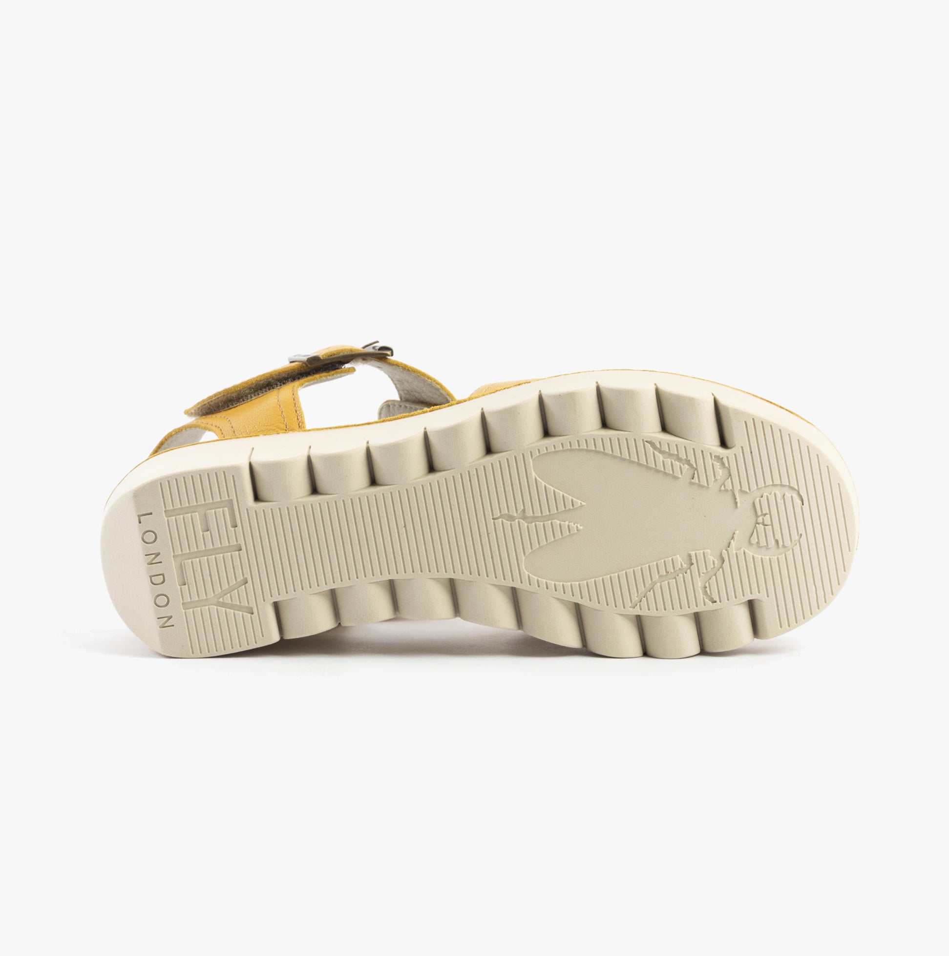 Fly London YUDD236FLY Womens Sandals Bumblebee bottom view rubber sole detail