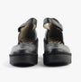 Fly London BISO305FLY Womens Sandals Black front view showcasing the leather upper and touch fasten closure.