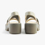 Fly London TAJI502FLY Womens Sandals Silver back view showcasing block heel and slip-on design.