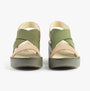 Fly London TAJI502FLY Womens Sandals Taupe/Khaki back view showing cross-strap design and block heel.
