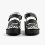 Fly London BEXY575FLY Womens Sandals Black front view showing leather upper and wedge heel design.