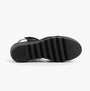 Fly London BEXY575FLY Womens Sandals Silver/Graphite/Black bottom view showing rubber sole with branding.