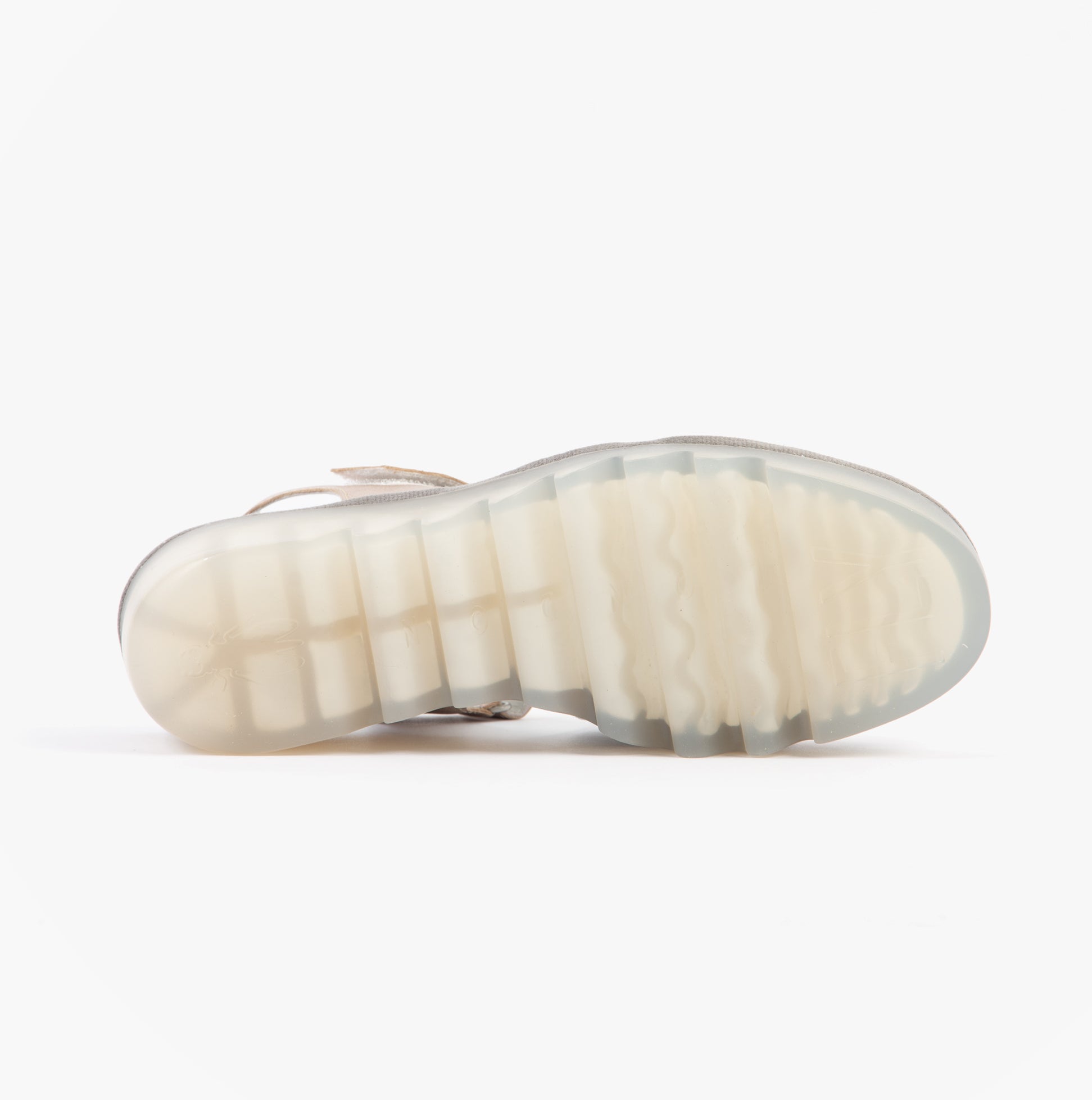 Fly London BEXY575FLY Womens Sandals Sahara/Silver bottom view featuring TPR sole and comfortable design.