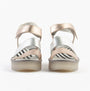Fly London BEXY575FLY Womens Sandals Sahara/Silver rear view showcasing leather upper and wedge heel design.