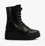 Fly London HAIF269FLY Womens Boots Black side view, featuring leather upper and lace-up closure, stylish ankle design.
