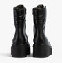 Fly London HAIF269FLY Womens Boots Black rear view showcasing leather and block heel design.