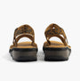 Fly London HALY559FLY Womens Sandals Tan rear view showcasing leather straps and wedge sole.