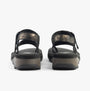Fly London HALY559FLY Womens Sandals Graphite rear view showcasing the stylish buckle and comfortable wedge design.