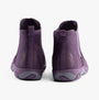 Free Spirit PRETA Womens Boots Plum back view showcasing the purple suede and elasticated side panel design.