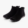 Free Spirit PRETA Womens Boots Black side view showcasing suede upper, ankle height, and elasticated side panel features.