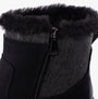 Free Spirit CHARLIE Womens Boots Black detail view showing zip closure and fur lining.