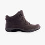 Free Spirit GEM Womens Boots Grey side view showcasing ankle height leather upper and lace-up closure.