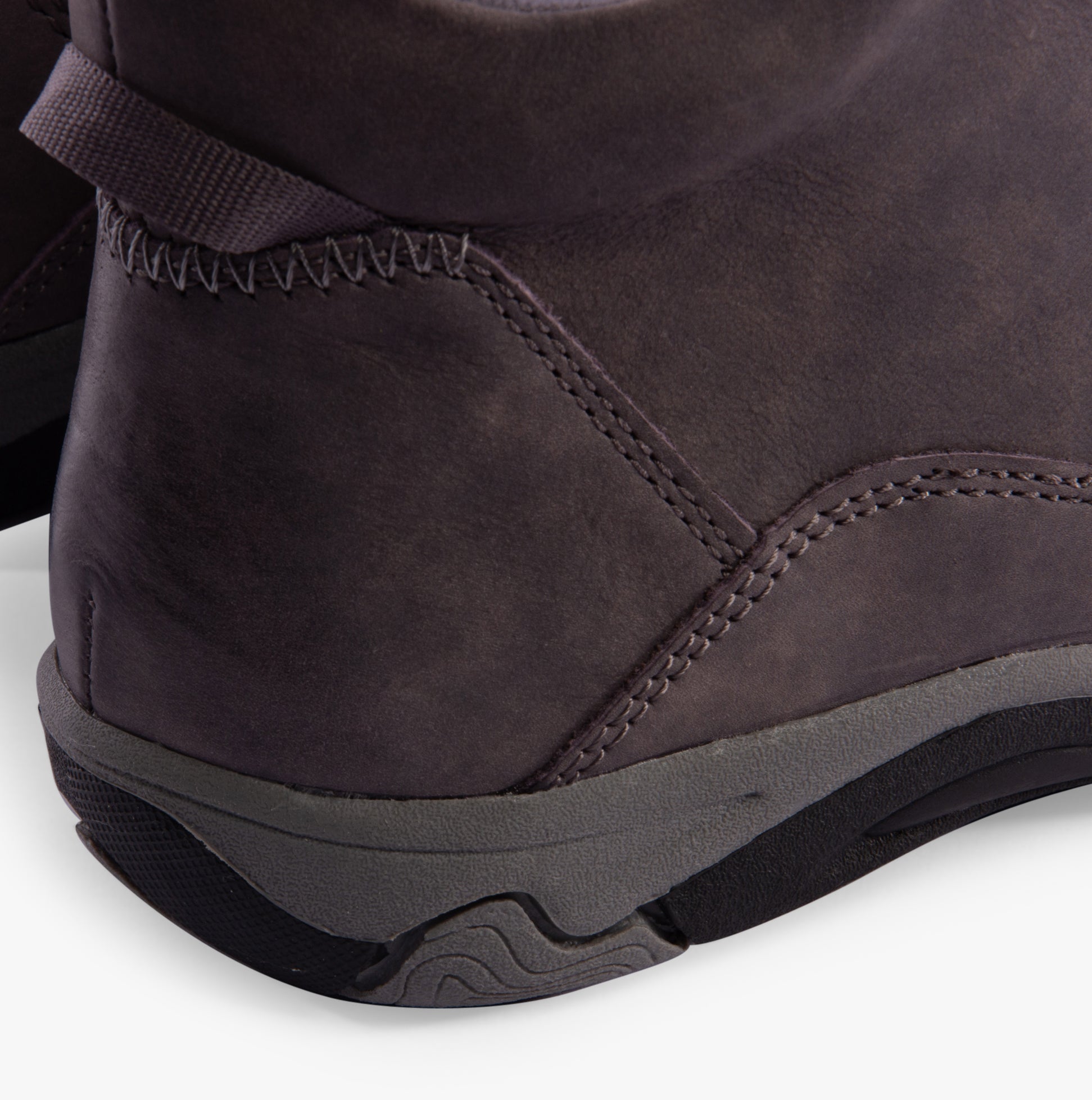 Free Spirit GEM Womens Boots Grey detail view showing leather upper and TPR sole.