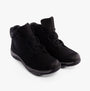 Free Spirit GEM Womens Boots Black, side view, ankle boots composed of black leather with lace-up closure, water resistant.