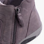 Free Spirit VEDA Womens Boots Grey detail view showing ankle boot zip closure and leather upper.