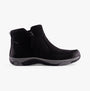 Free Spirit VEDA Womens Boots Black side view featuring ankle height and zip closure design.