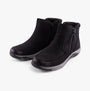 Free Spirit VEDA Womens Boots Black side view showcasing leather upper and zip closure for comfort and style