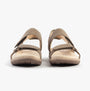 Free Spirit ELARA Womens Sandals Walnut front view showing leather straps and rubber sole.