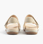 Free Spirit ELARA Womens Sandals Parchment back view showcasing the leather upper and rubber sole.