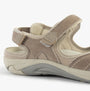 Free Spirit BRYLEE Womens Sandals Taupe side view showing touch fasten closure and synthetic upper material