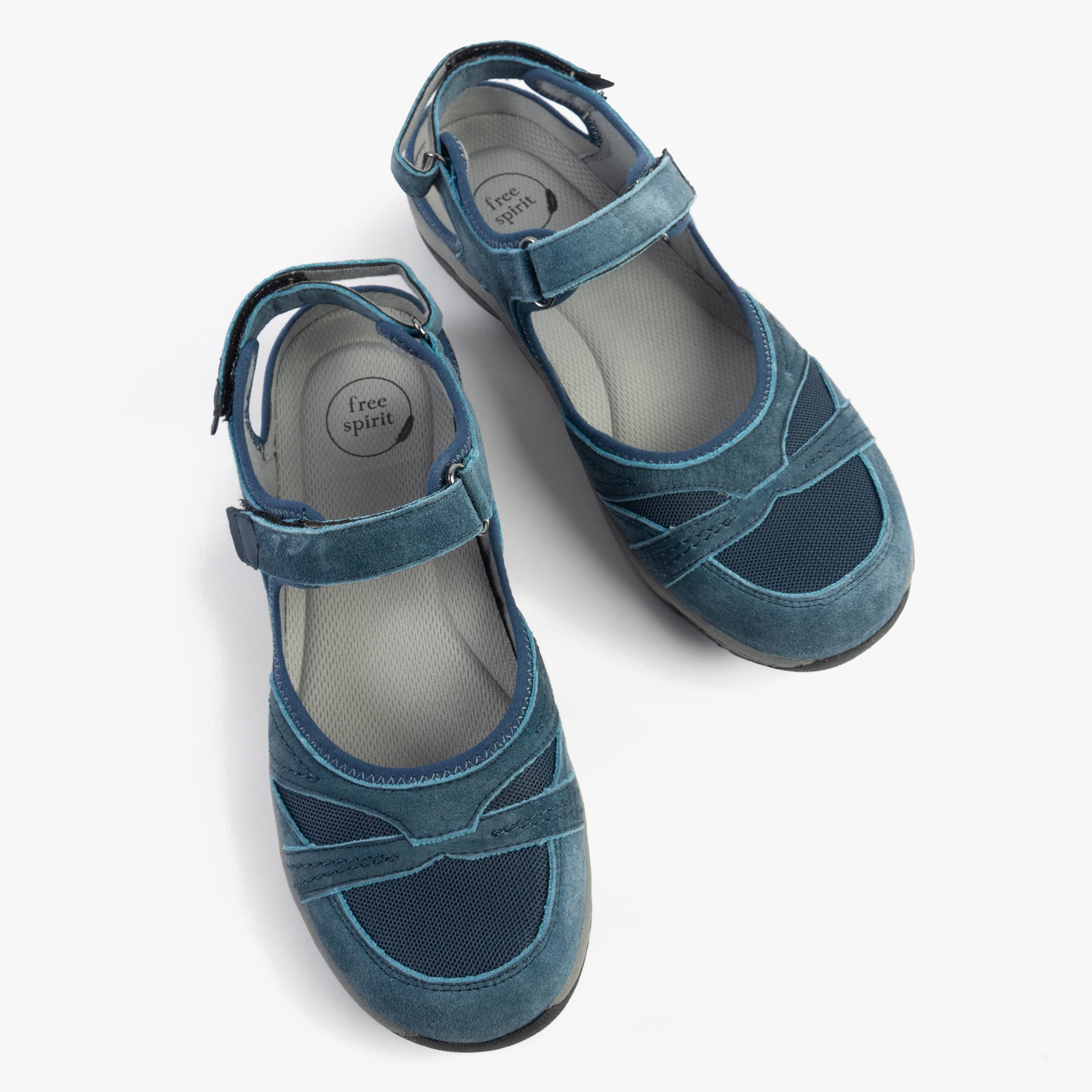 Free Spirit BRYLEE Womens Sandals Navy top view showcasing the synthetic and textile upper.