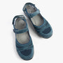Free Spirit BRYLEE Womens Sandals Navy top view showcasing the synthetic and textile upper.
