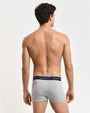 GANT TRUNK 3-Pack Mens Light Grey Melange back view of model wearing trunks with jacquard waistband.