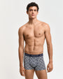 GANT G PATTERN Mens Trunks 3-Pack Evening Blue front view model wearing trunks