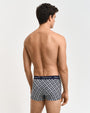 GANT G PATTERN Mens Trunks 3-Pack Evening Blue, back view on model showing design and waistband.
