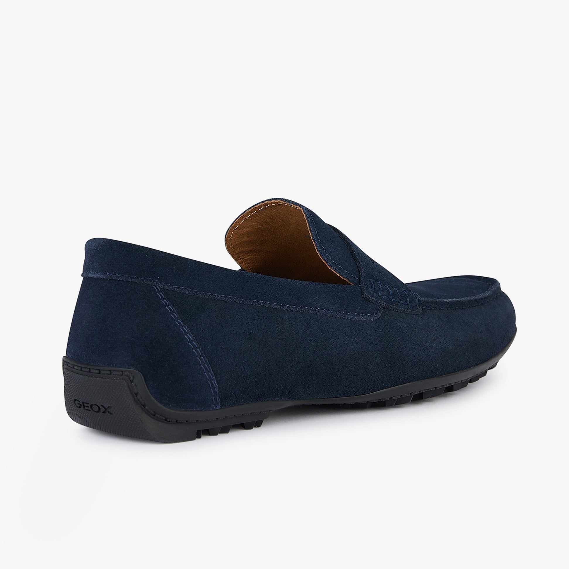 GEOX U KOSMOPOLIS + GRIP Mens Shoes Navy side view showcasing suede upper and slip-on design.