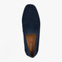 GEOX U KOSMOPOLIS + GRIP Mens Shoes Navy top view with suede upper and leather lining, showcasing slip-on design.