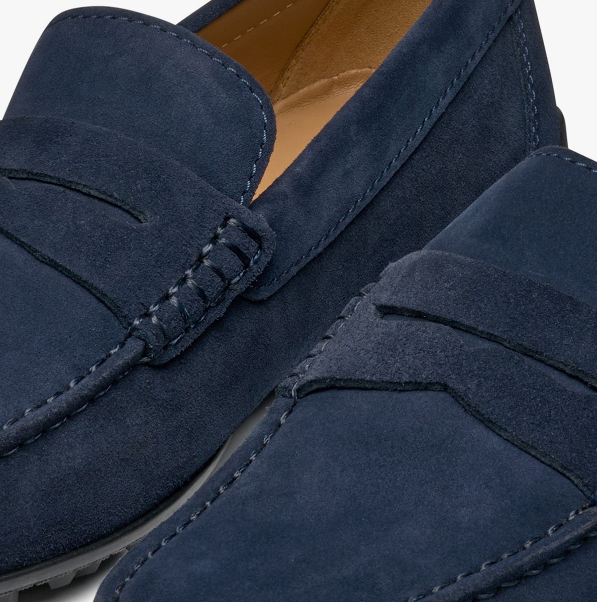 GEOX U KOSMOPOLIS + GRIP Mens Shoes Navy detail view showcasing suede upper and slip-on design.