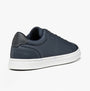 GEOX U BALTMOORE Mens Trainers Navy rear view showing leather upper and white sole.