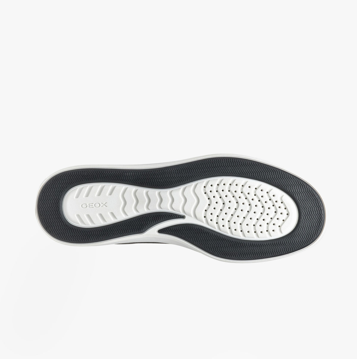 GEOX U BALTMOORE Mens Trainers Navy sole view showing rubber sole with breathable perforations.