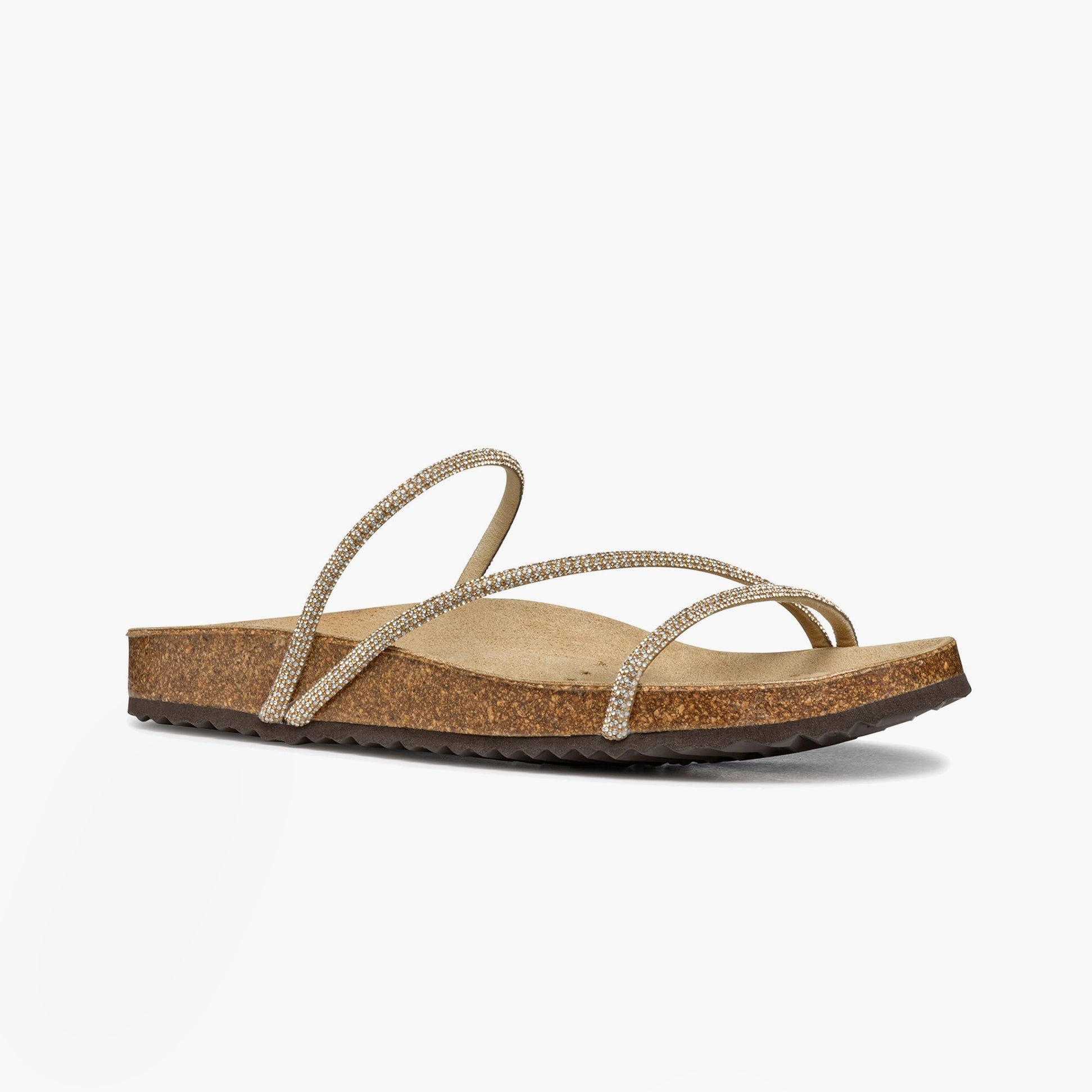 GEOX D BRIONIA R Mule Womens Sandals Light Taupe side view showing synthetic upper and rubber sole.