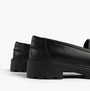 GEOX J CASEY GIRL Girls Black shoe side view showing synthetic upper and low heel.