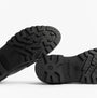 GEOX J CASEY GIRL Girls Black shoe sole view with detailed tread design and logo.