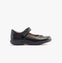 GEOX J NAIMARA Girls Shoes Black side view with touch fasten closure and round toe