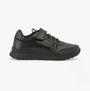 GEOX J BRIEZEE Boys Trainers Black side view showing lace-up design and synthetic leather upper.