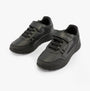 GEOX J BRIEZEE Boys Trainers Black, side view of black synthetic leather school shoes with lace-up closure.
