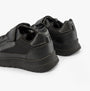GEOX J BRIEZEE Boys Trainers Black rear view showcasing synthetic leather upper and rubber sole.